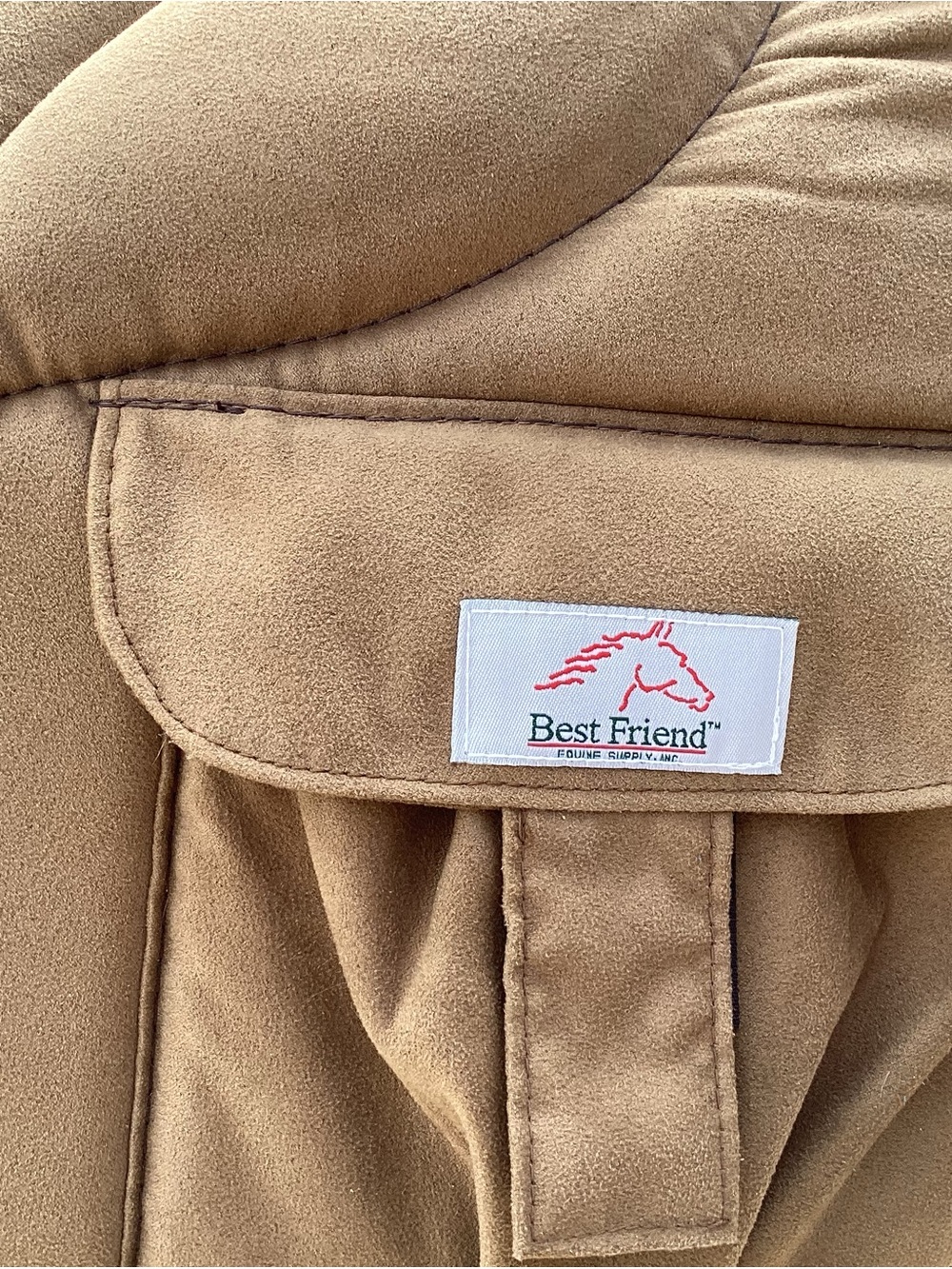 Best Friend brand Tan Bareback Padded horse Pad with D-Ring and Pocket - Picture 3 of 5